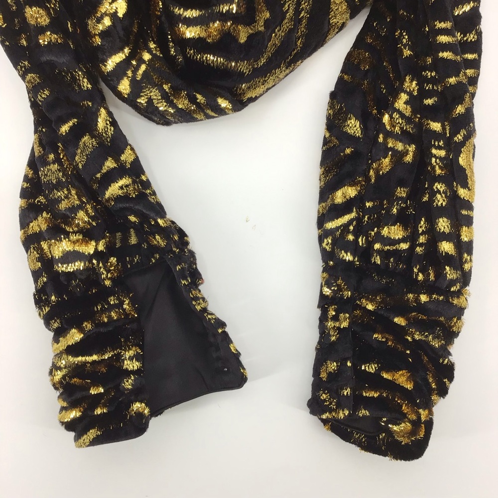 GRLFRND Janice Mini Black Gold Dress - Picture 8 of 14